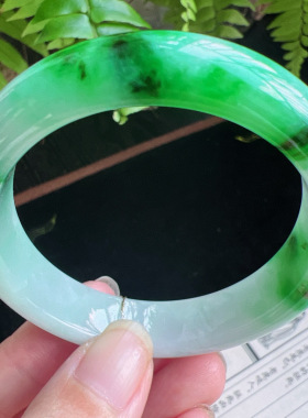 52圈口缅甸天然A货老坑种玉镯平洲翡翠手镯精选编号051D0314