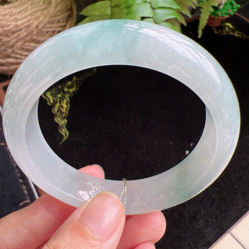 53圈口缅甸天然A货老坑种玉镯平洲翡翠手镯精选编号051D0409E