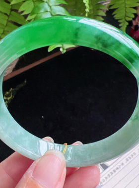 57圈口缅甸天然A货老坑种玉镯平洲翡翠手镯精选编号047D0310E