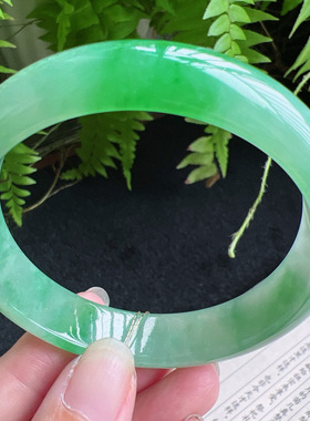 57圈口缅甸天然A货老坑种翡翠手镯玉镯子平洲直供047D0206