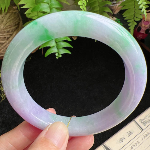 59圈口缅甸天然A货老坑种玉镯平洲翡翠手镯精选编号048D0406E