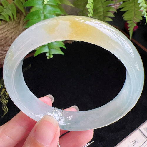 57圈口缅甸天然A货老坑种玉镯平洲翡翠手镯精选编号048D0325E