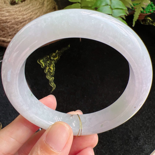 56圈口缅甸天然A货老坑种玉镯平洲翡翠手镯精选编号086D0408E