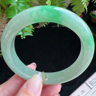 57圈口缅甸天然A货老坑种玉镯平洲翡翠手镯精选编号051D0325