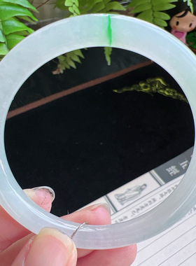 圆条53圈口缅甸天然A货老坑种玉镯平洲翡翠手镯精选编号047D0313E