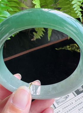 57圈口缅甸天然A货老坑种玉镯平洲翡翠手镯精选编号051D0316