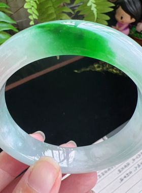 57圈口缅甸天然A货老坑种玉镯平洲翡翠手镯精选编号099D0314E