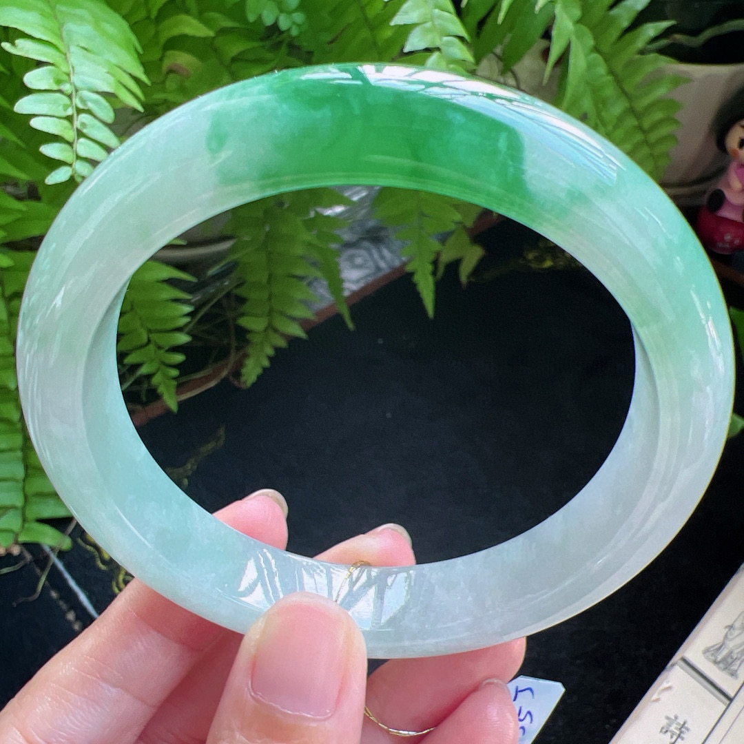 63圈口缅甸天然A货老坑种翡翠手镯玉镯子平洲翡翠手镯精选