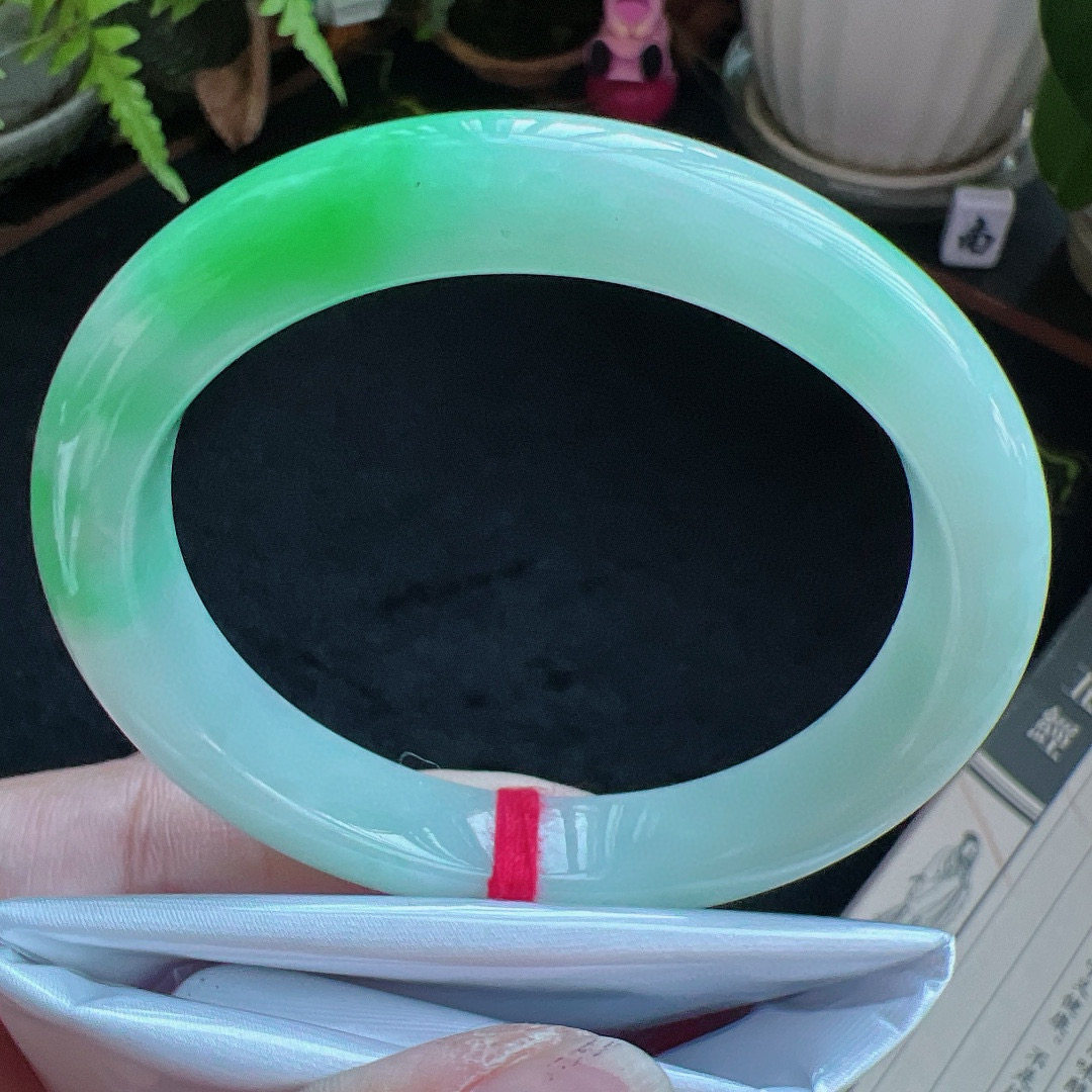 贵妃55圈口缅甸天然A货老坑种翡翠手镯玉镯子平洲翡翠手镯精选