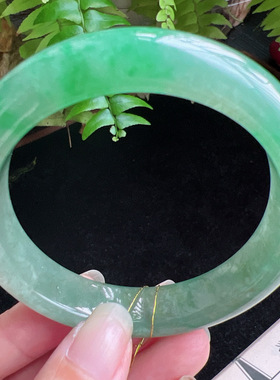 57圈口缅甸天然A货老坑种玉镯平洲翡翠手镯精选编号049D0331E