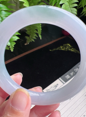 圆条57圈口缅甸天然A货老坑种玉镯平洲翡翠手镯精选编号048D0310E