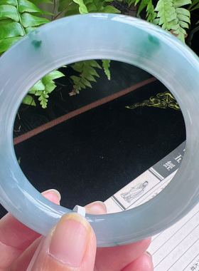 圆条55圈口缅甸天然A货老坑种玉镯平洲翡翠手镯精选编号057D0310E