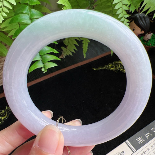 圆条60圈口缅甸天然A货老坑种玉镯平洲翡翠手镯精选编号051D0317E