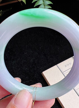 圆条55圈口缅甸天然A货老坑种玉镯平洲翡翠手镯精选编号049D0415E