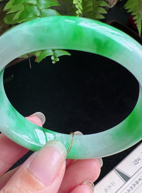 贵妃53圈口缅甸天然A货老坑种平洲翡翠手镯精选，编号049D0331E