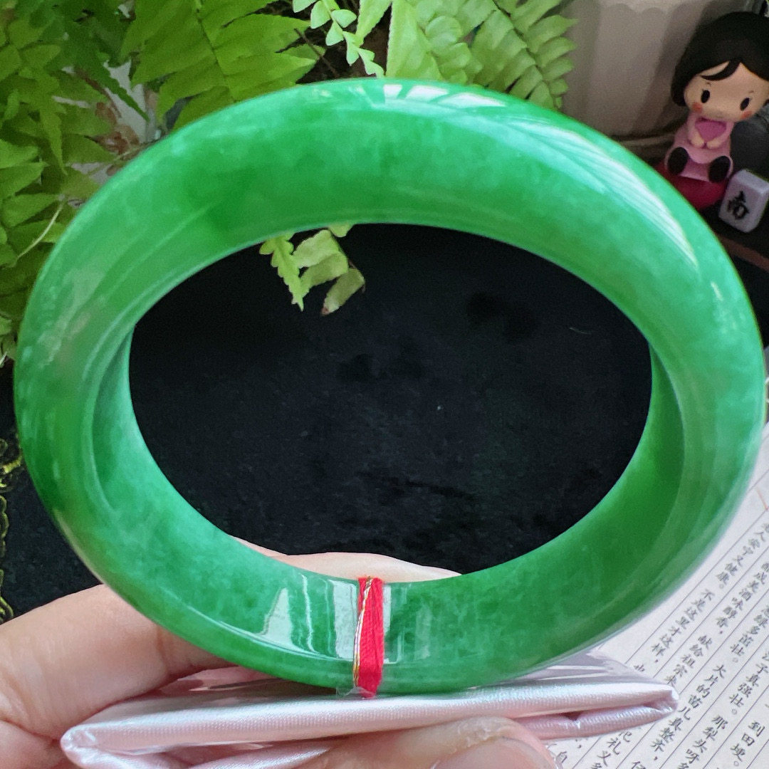 59圈口缅甸天然A货老坑种翡翠手镯玉镯子平洲翡翠手镯精选