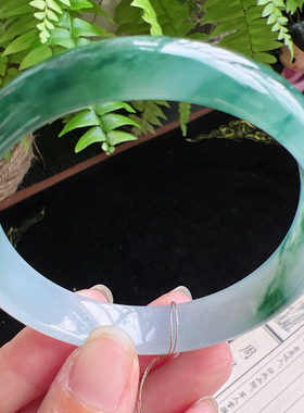 58圈口缅甸天然A货老坑种玉镯平洲翡翠手镯精选编号048D0318E