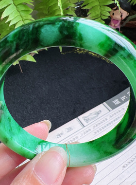 56圈口缅甸天然A货老坑种翡翠手镯玉镯子平洲直供001D0209