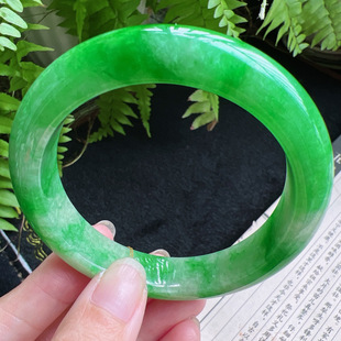 58圈口缅甸天然A货老坑种翡翠手镯玉镯子平洲翡翠手镯047D0313E