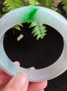 55圈口缅甸天然A货老坑种玉镯平洲翡翠手镯精选编号046D0411E