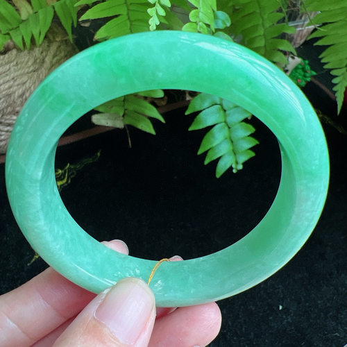 54圈口缅甸天然A货老坑种玉镯平洲翡翠手镯精选编号051D0410E