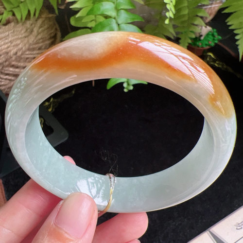 56圈口缅甸天然A货老坑种玉镯平洲翡翠手镯精选编号062D0407E