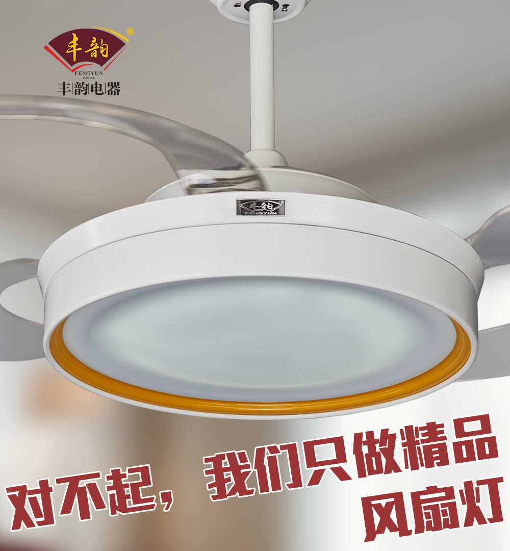 丰韵吊扇灯 隐形奢华卧室餐厅客厅简约现代带LED静音FY818-1L,家装灯饰光源,风扇灯,淘宝优惠券,粉丝福利购,淘宝优惠卷