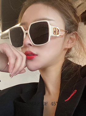 偏光方框个性女茶色超大框新品