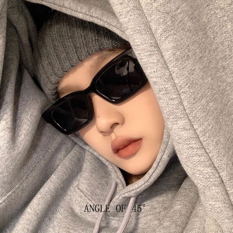 偏光方形男女奶白色眼镜小框韩版