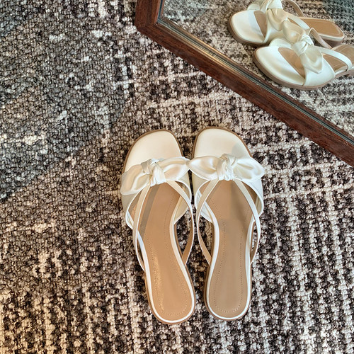 平底凉鞋仙女风蝴蝶结凉拖鞋子