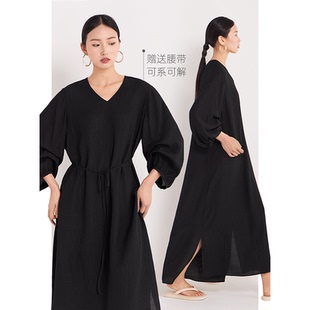连衣裙设计感女装 超好看海边度假高级气质黑色 2025春夏秋新款 长款