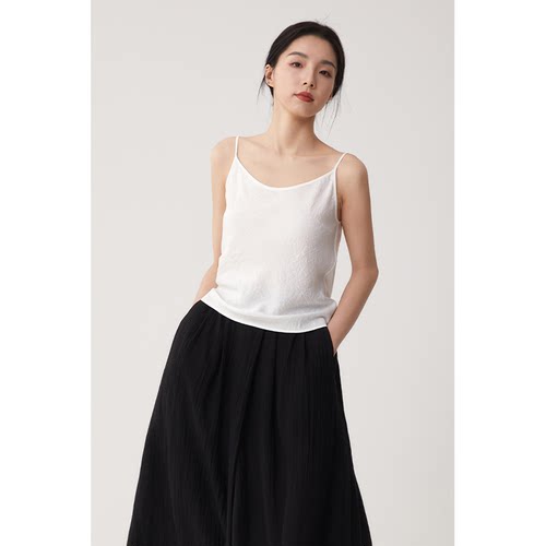 CR设计感打底小背心白色吊带夏季