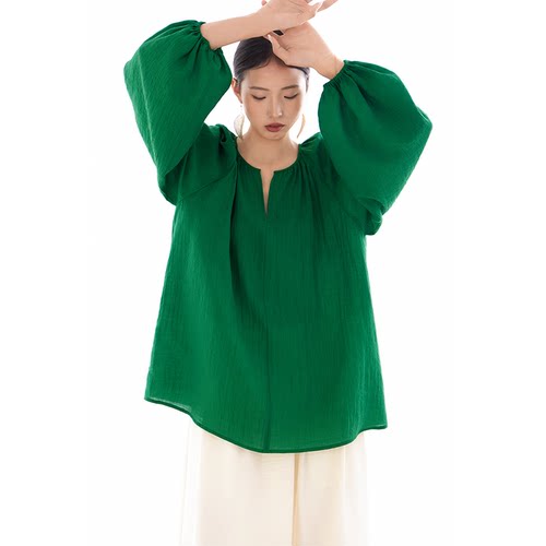 CR森系宽松慵懒感长袖上衣衬衫