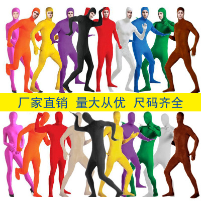 万圣节隐形衣黑衣人服装cos忍者隐身人成人紧身衣舞台表演服装新