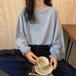 跨境2026韩版chic甜美复古显瘦抽褶灯笼袖上衣减龄长袖衬衫女女式