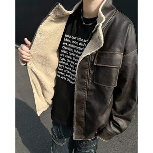 MA768-P98新款立领棉衣外套夹克宽松加厚保暖羊羔毛皮毛一体棉服图片
