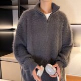 MA534-P65长貂毛半拉链高领软糯套头毛衣，男装针织衫/毛衣，星座1611A