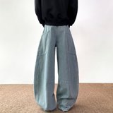 MA698-P55美式复古弯刀牛仔裤高街设计感宽松休闲显瘦阔腿拖地裤，女装牛仔裤，星座1611A