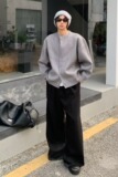MA689-P53秋季新款棒球领开衫纯色宽松休闲慵懒感毛衣外套，男装针织衫/毛衣，星座1611A