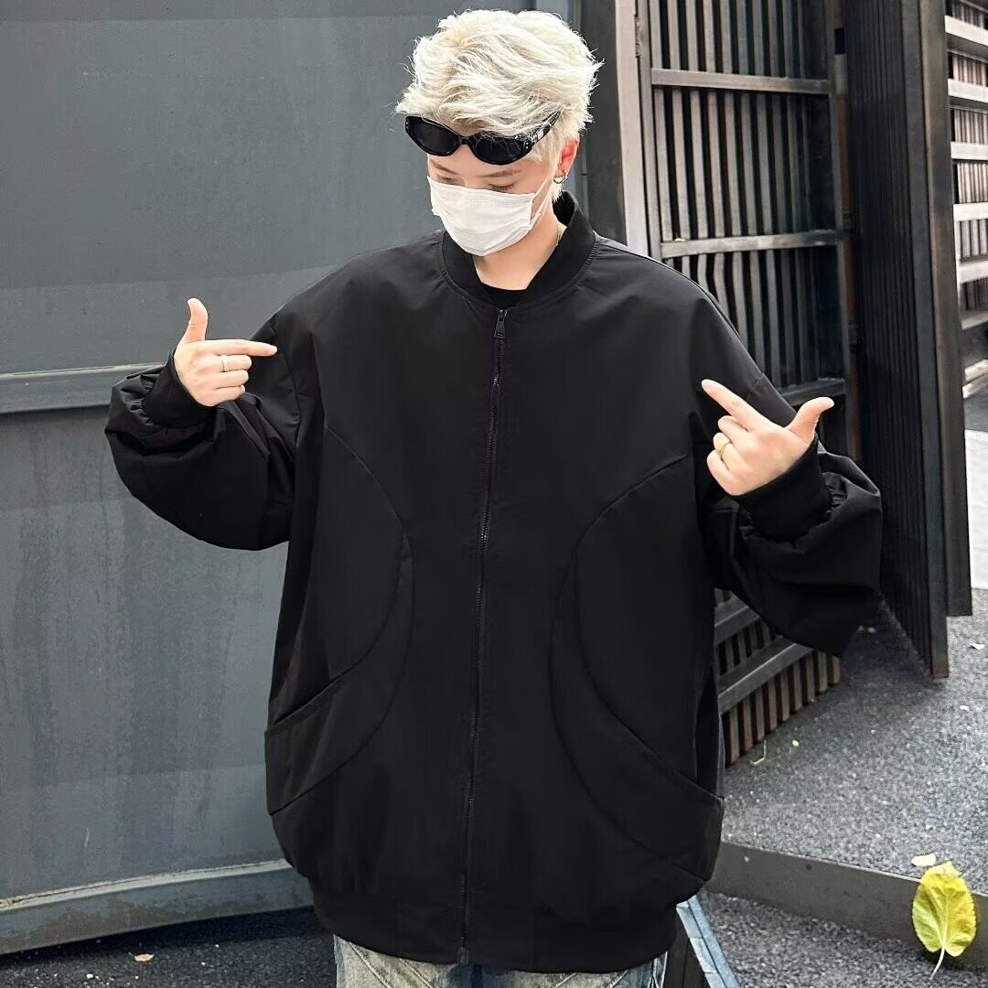 MA714-P55新款大牛津复合双层复古时尚休闲宽松纯色棒球服外套,男装夹克,星座1611A