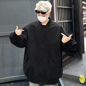 MA714-P55新款大牛津复合双层复古时尚休闲宽松纯色棒球服外套图片