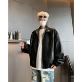 MA406-P70春秋季小众解构立领设计皮夹克男复古设计机车外套短款，男装夹克，星座1611A