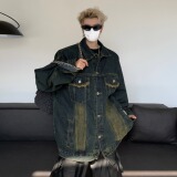 MA574-P57牛仔外套水洗做旧痞帅高级感设计潮牌街头飞行员夹克，男装工装外套，星座1611A