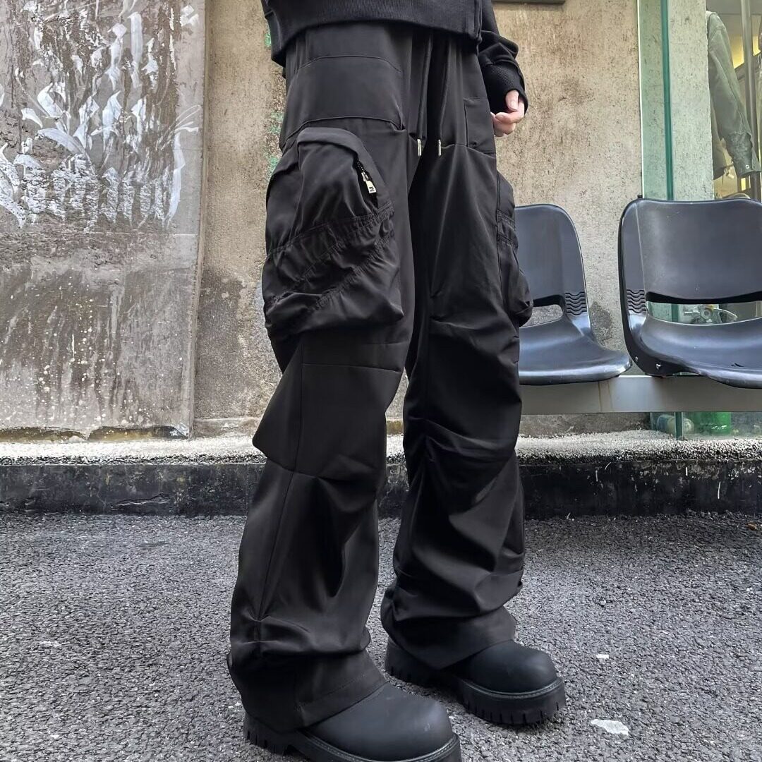 MA673-P50美式复古褶皱多口袋工装裤高街机能宽松休闲裤,男装休闲裤,星座1611A