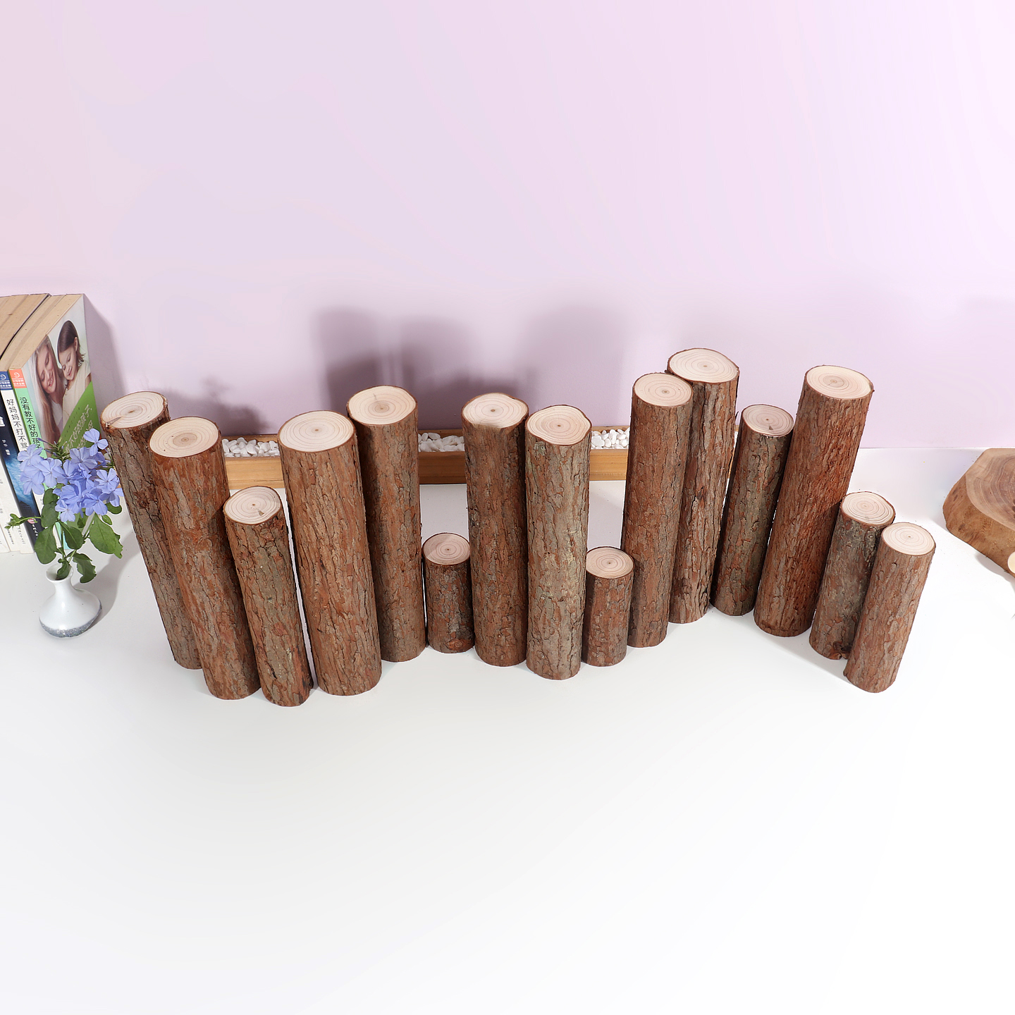 杉木桩原木小摆件壁炉木头装饰