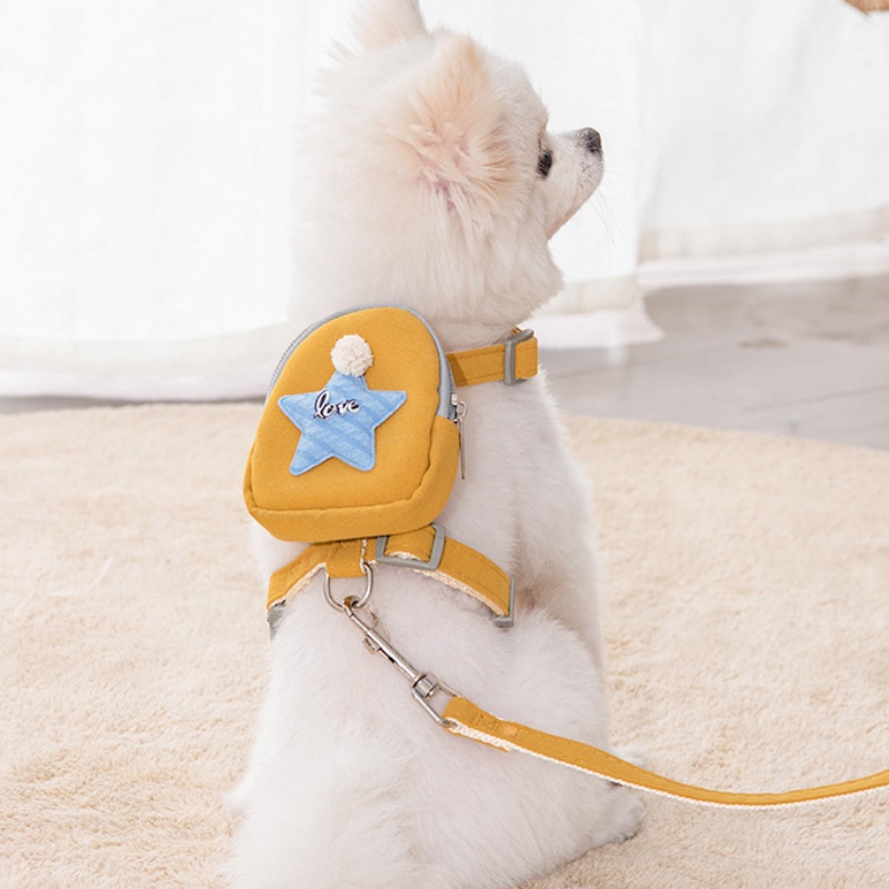 小型犬胸背式牵引绳可作背包