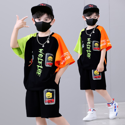 2025新款男童短袖T恤短裤夏装 小男孩夏季酷帅套装中大童夏天衣服
