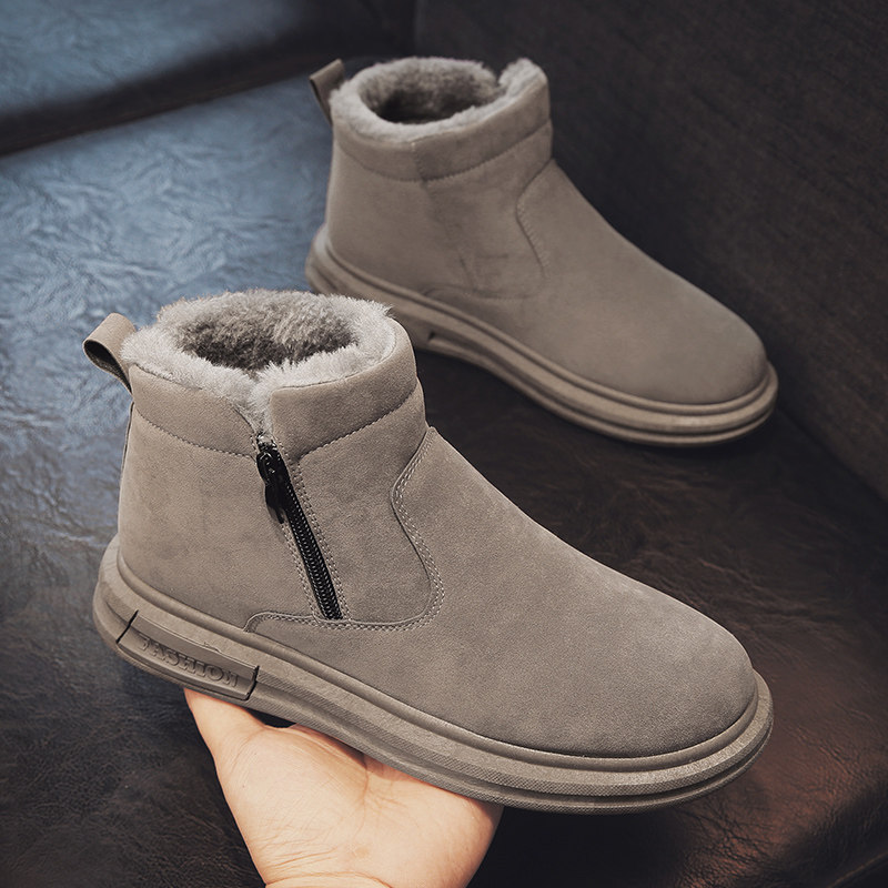 SNOW BOOTS MENS WINTER VELVET THICKENED WARM NORTHEAST COTTON SHOES MENS OUTDOOR COLD-RESISTANT ANTI-SLIP CARGO BOOTS