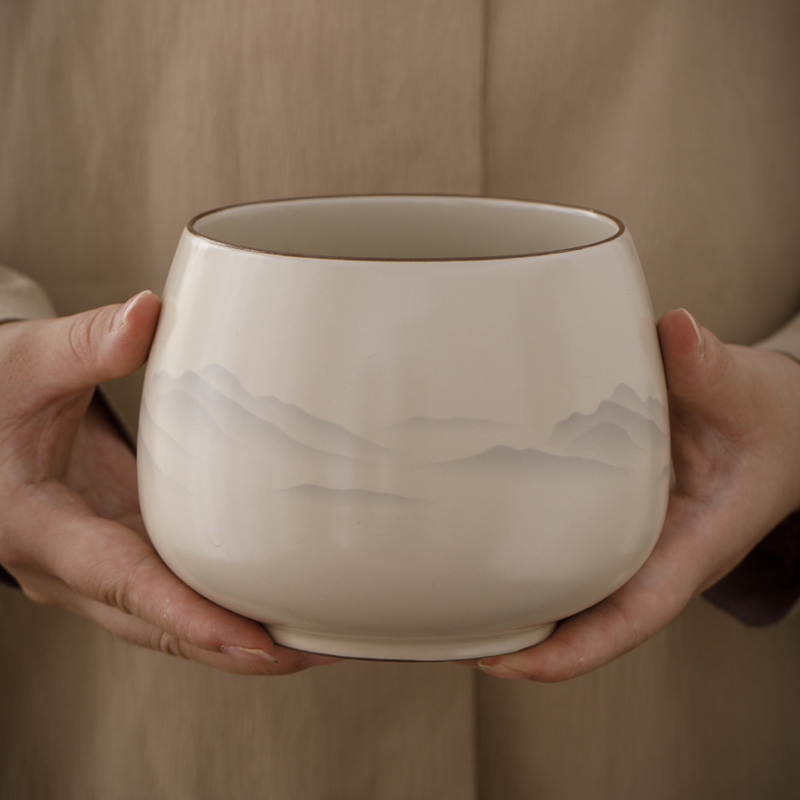 茶洗家用陶瓷茶渣缸大小號桌面水盂建水廢水桶茶道配件茶水缸杯洗