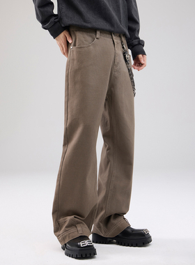 PKL【反穿主义】cleanfit美式复古微喇休闲裤男宽松阔腿拖地长裤